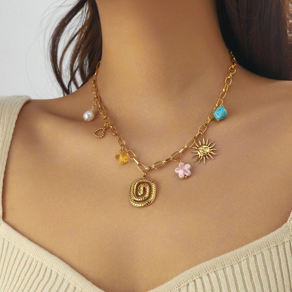 Vintage Eyes of Demon Necklace Delicate Multilayer Pearl Necklace  Streetwear