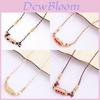 Vintage Graffiti Alphabet Necklace For Women With Copper Geometric Pendant And Colorful Cord
