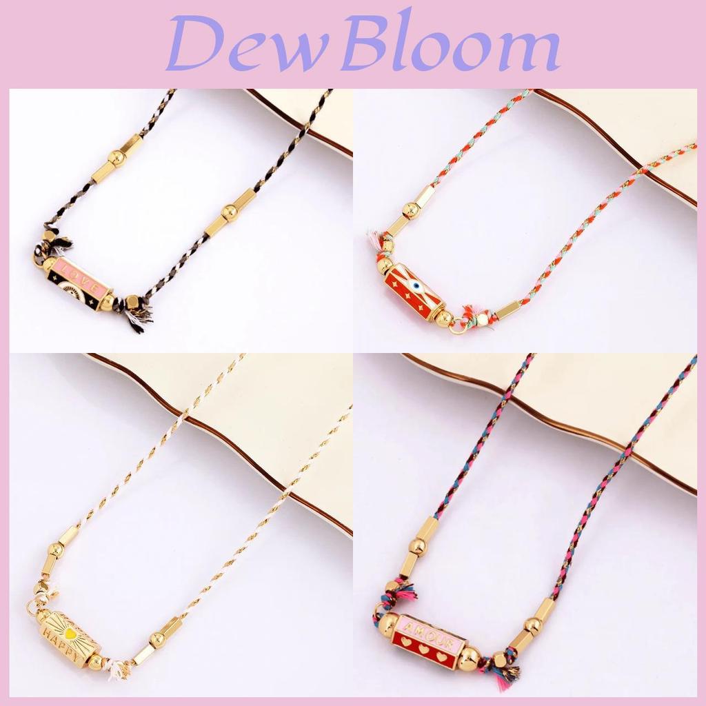 Vintage Graffiti Alphabet Necklace For Women With Copper Geometric Pendant And Colorful Cord