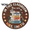 Farmhouse Classroom Sign Wooden Welcome for Door, to Our Round Smooth Surface Door Plaque Hanger, Front Hanging Sign, Back School Preschool Decoration
