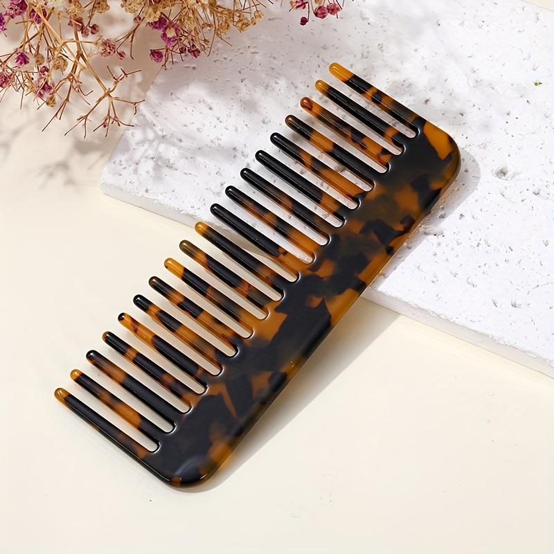 Colorful Wide-tooth 1pc Mini Acetic Acid Comb, Plastic Bristle, Styling Tool for Curly, Thick, Long, Wet Hair, Normal Hair Type