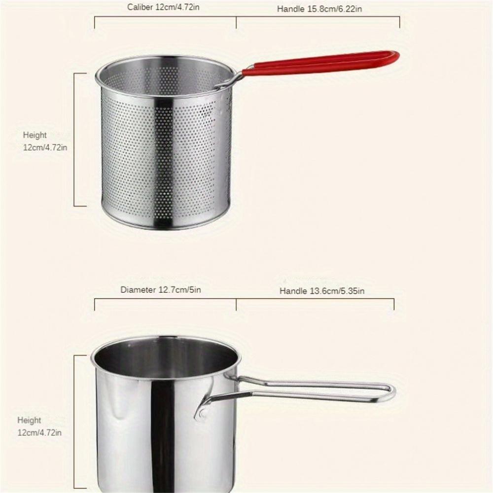 Red Single-handle Deep Fryer, Suitable for Daily Home Frying, Snack Preparation, or Small-scale Catering Use.