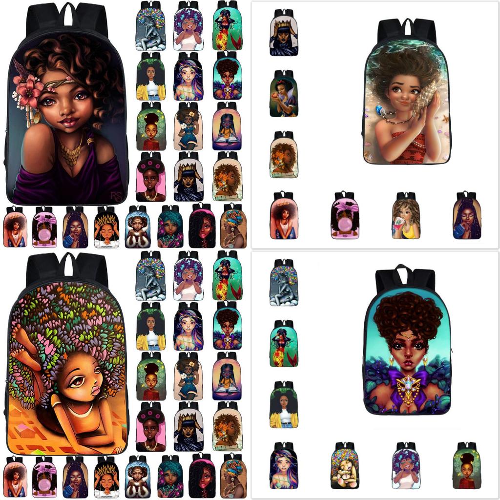 Afro-Afrikanische Schönheit Schwarze Prinzessin Wasserdichter Schulrucksack Mit Verstellbaren Schultergurten