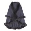 Faux Fur Poncho [coco MARGARET] (Gray)