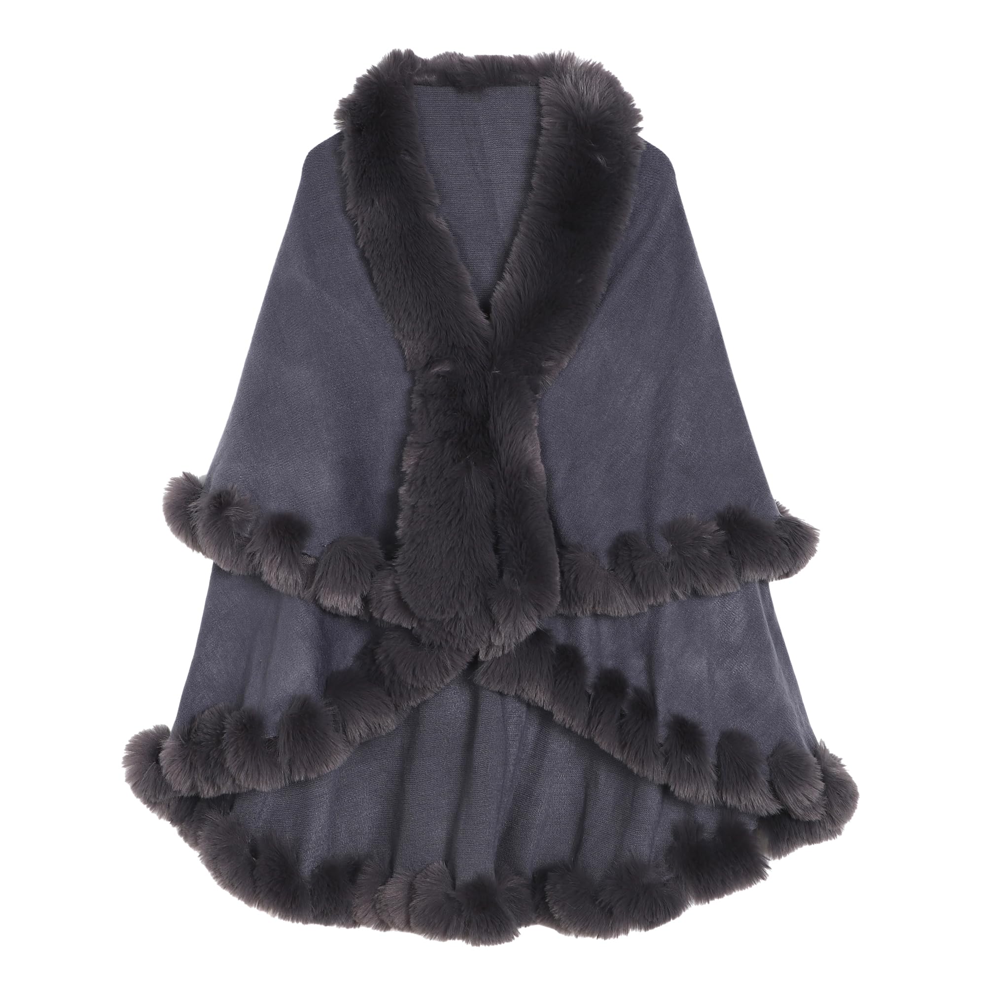 

Пончо из искусственного меха [coco MARGARET] (Серый) серый