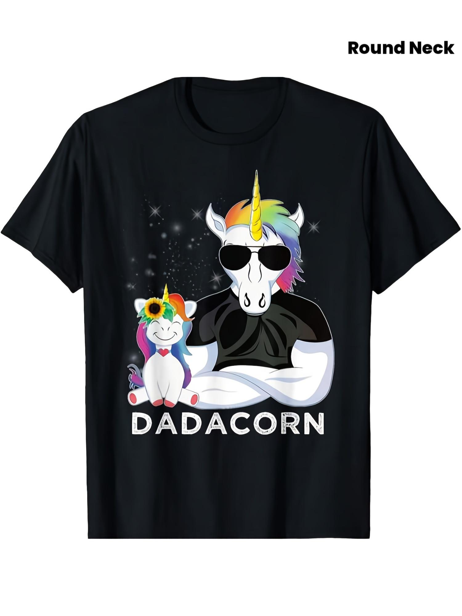 

Dadacorn Muscle Unicorn A Father Daughter Funny Design T-Shirt, Round Neck Short Sleeves, Machine Washable, Ideal for Casual SportWear 5XL різнокольоровий