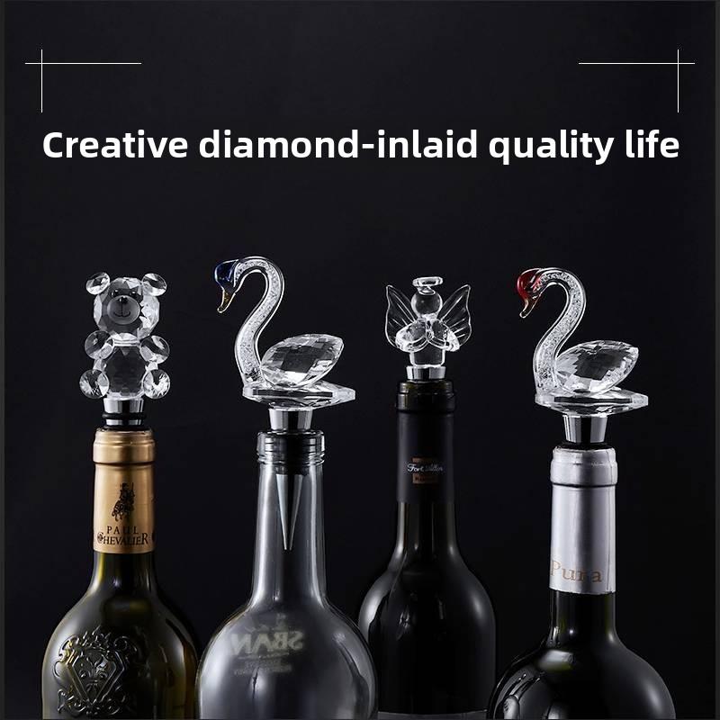 Tappo Moderno Minimalista per Bottiglia di Vino con Design a Sfera di Cristallo per Bar di Casa e Collezionisti