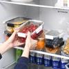 Food-grade plastic fresh-keeping box Large capacity rectangular fruit bento box for refrigerators Storage transparent sealed box