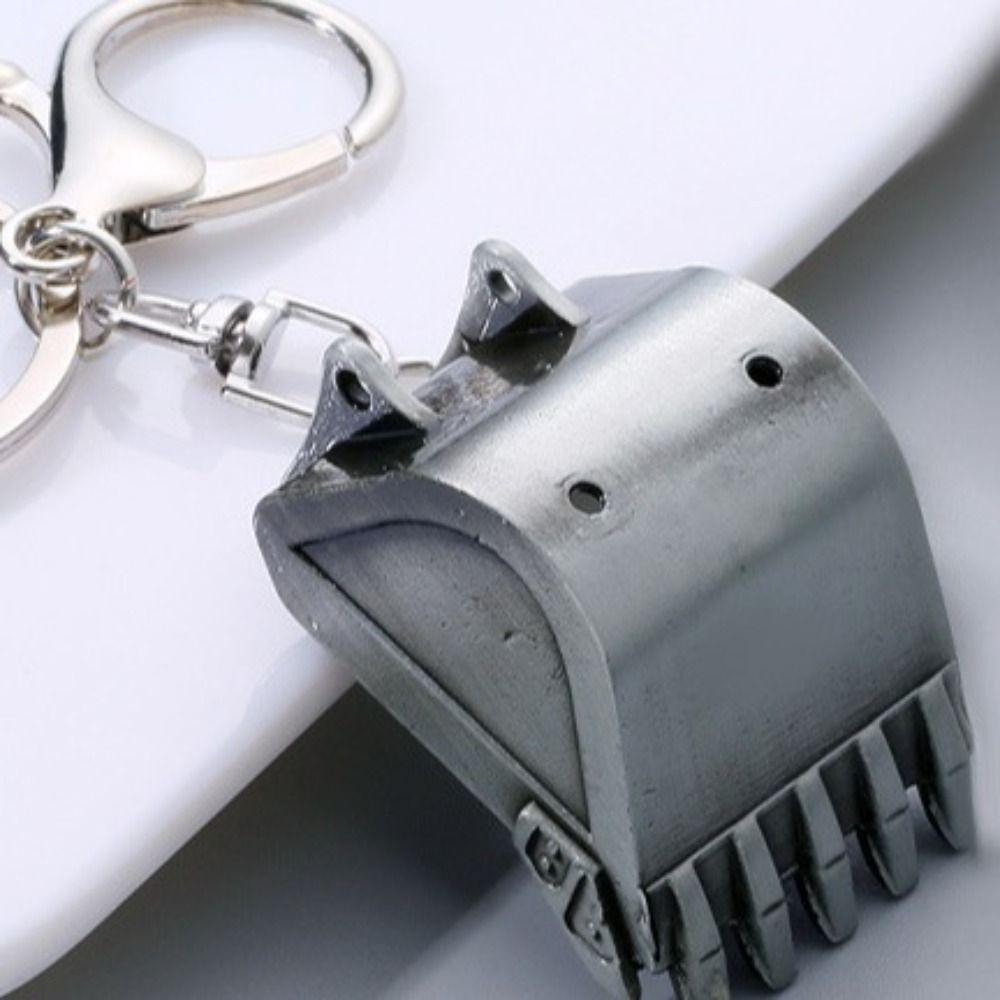 4 Pcs Chains Bulldozer Keychain Excavator Car Keychain Creative Zinc Zinc Alloy Keychain  Men