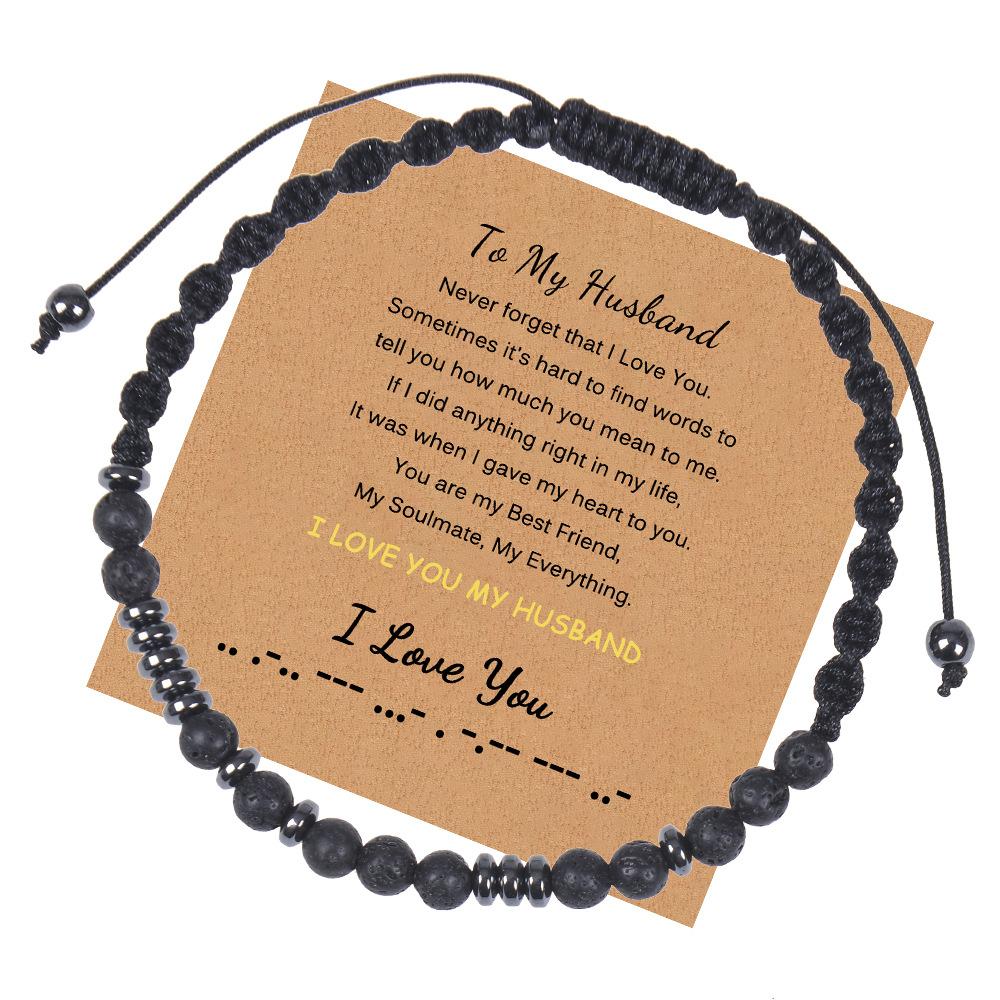 JYL TS Bracelet Morse Code  Family Gift Beaded Transmits Love & Protective Blessings