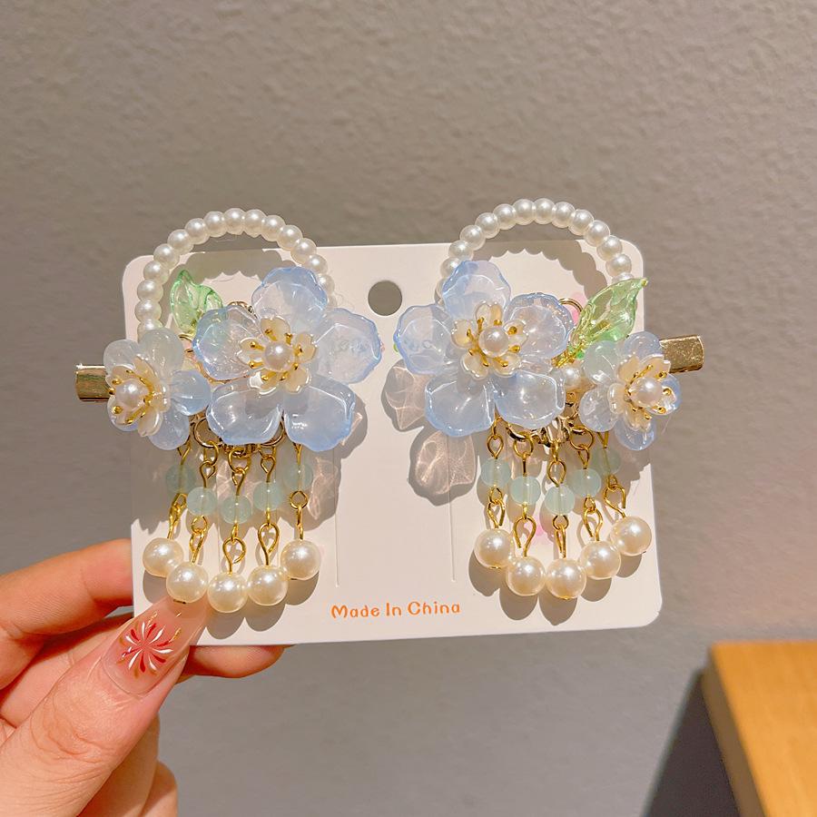 Chinese Style Hanfu Hairpin Set for Girls - Includes Hair Clips, Swaying Tassels, and Butterfly Accessories