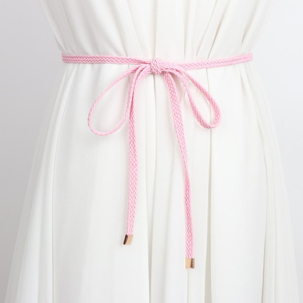 Weave Dress Slim Belt Solid Color Sweater Strap Fashion Waist Closing Decorative  Female