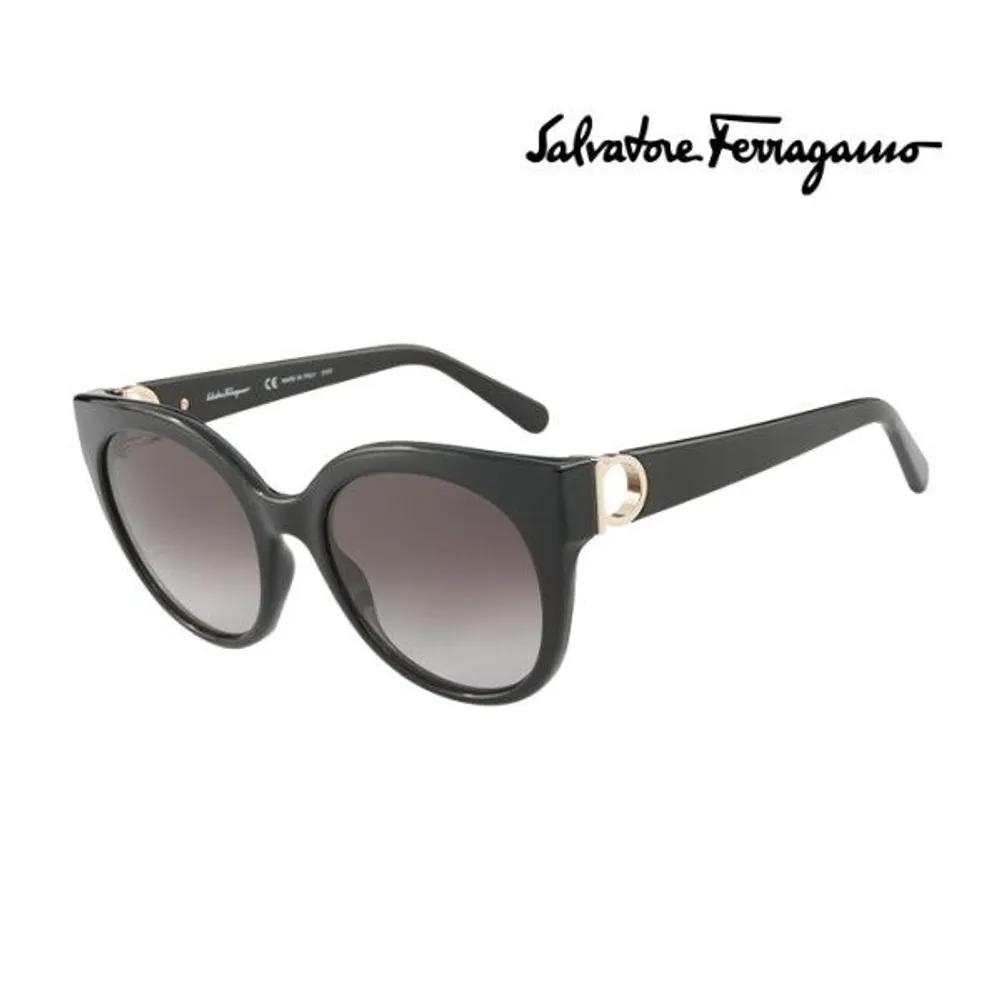 Salvatore Ferragamo Sunglasses SF1031S 001 Round Horn-rimmed UV Protection Women's