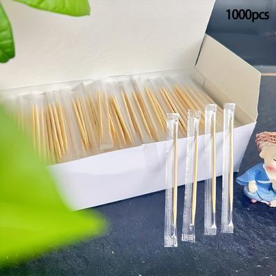 1000pcs/pack Disposable Bamboo Toothpicks - Portable and Hygienic for Home and Events