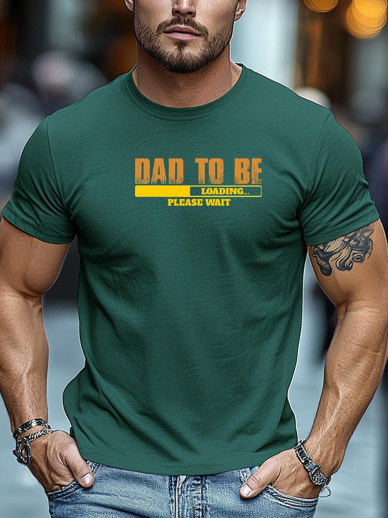 Mens Summer Dad TShirt Dad To Be Loading Print Short Sleeve Round Neck Soft Oversized Expectant Daily Wear 4XL