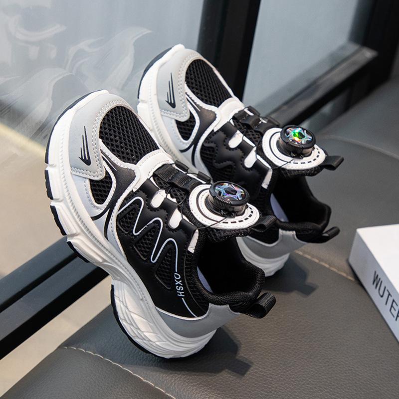 

2025 New Boys Versatile Casual Dad Sneakers with Rotating Buckle and Autumn Mesh Five pairs of Size 26-30