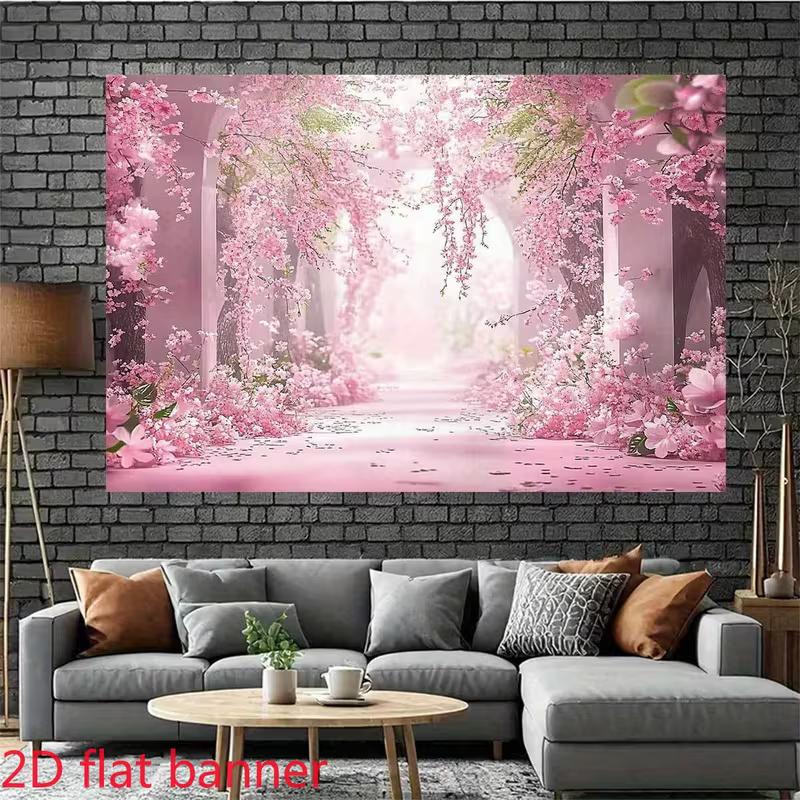 2D Sakura Flower Tunnel Backdrop Romantic Wedding Photography Background