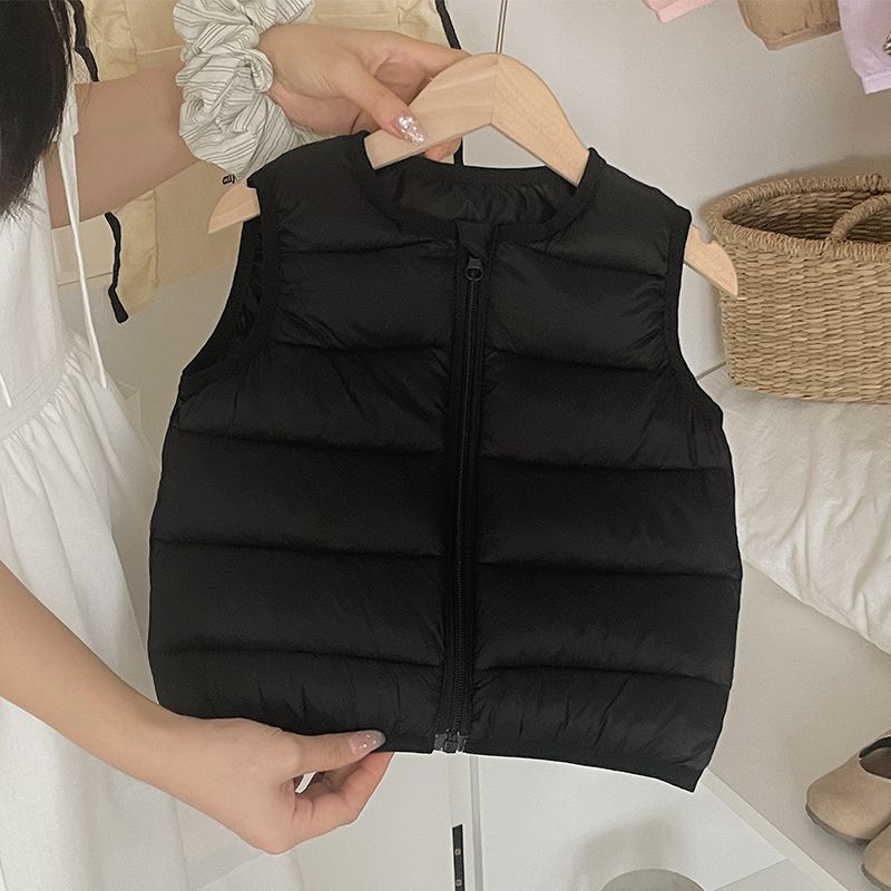 Gilet leggeri in cotone imbottiti di piuma per bambine, Gilet e panciotti per bambini, Gilet in cotone per bambini Autunno/Inverno
