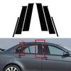 6Pcs Car Side Window Door Pillar Trim Posts Sticker Black for Mitsubishi Lancer Sedan 2008-2017 Proton Pira Fibre2010-2015