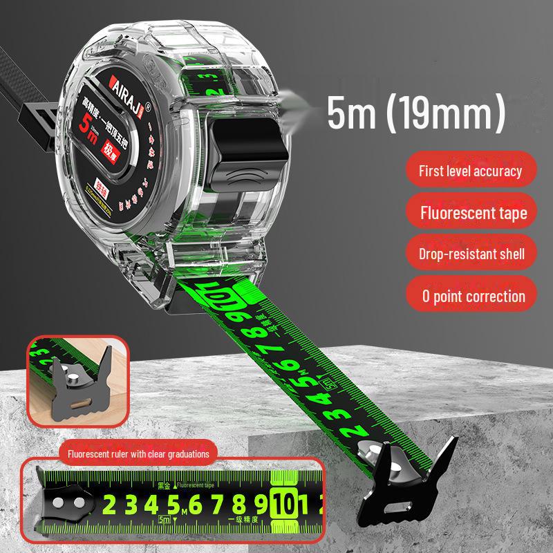 

Высокоточная флуоресцентная рулетка длиной 10 м с двухсторонней шкалой и линейкой из закаленной стали