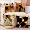 Art Abstract Illustration Cushion Cover Soft Plush Fabric Double-Sided Printed Sofa Cushion Cover for All Seasons Home DecorGift