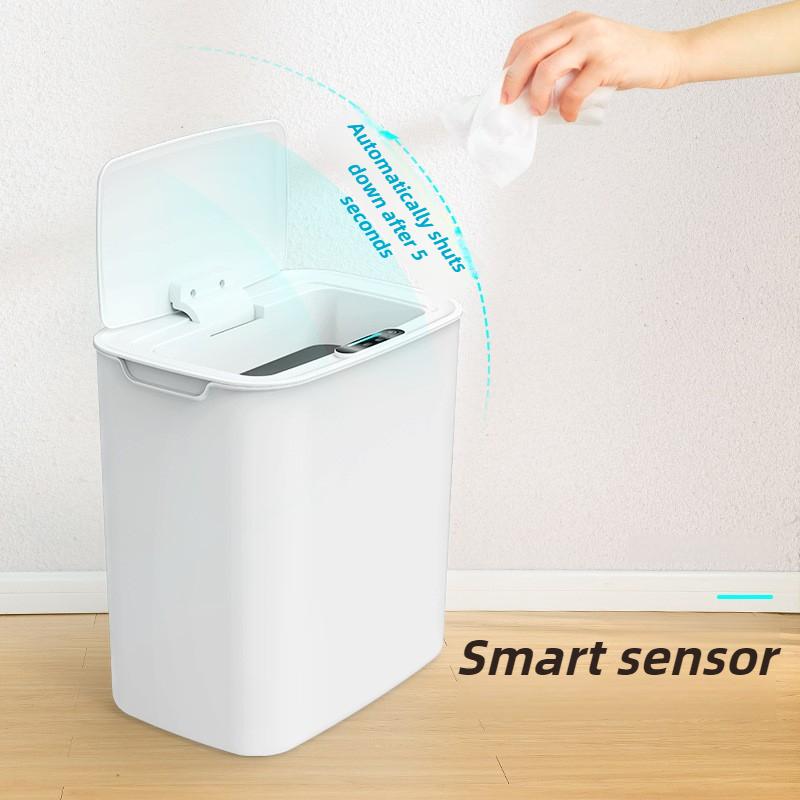 Smart Induction Trash Can Bathroom Automatic Waste Bins Intelligent Living Room Garbage Cans Modern Kitchen Litter Bin with Lid