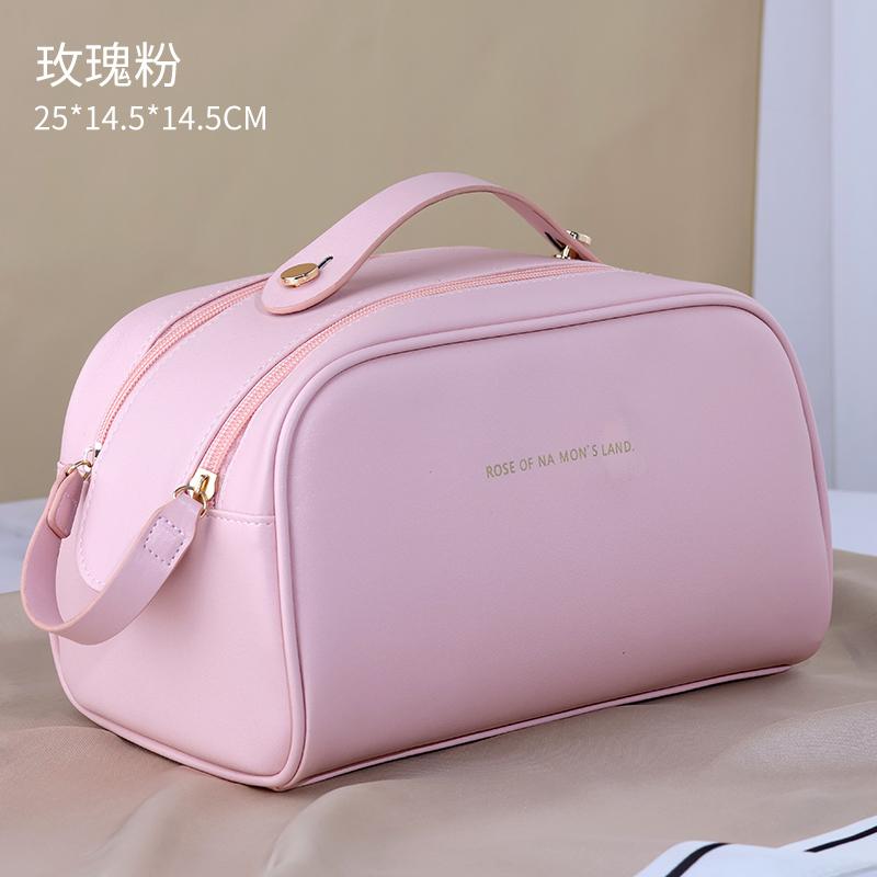 

Big Opening High-Capacity Organ Pillow PU leather Makeup Organizer Portable Women Cosmetic Storage Bag Washbag