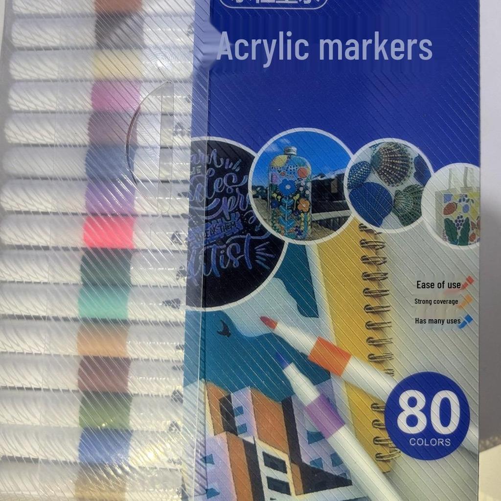 Opaque Acrylic Markers for Layering - Ideal for Elementary School Art, DIY Projects, and Watercolor with Durable Hard Tips.