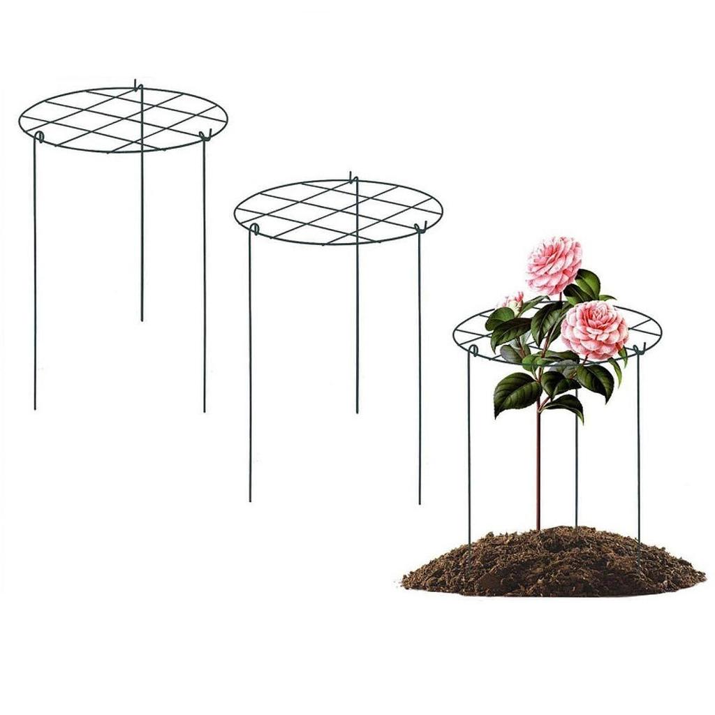 Metal Peony Support Cages Sturdy Flower Rings for Garden Safety Tomato Hydrangea Plant Support Stakes