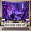 City Cyberpunk (121) Theme Custom Tapestry Personalized Custom Name Text Wall Hanging Tapestry Home Decor Background Cloth