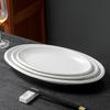 Jingzhou Pure White Ceramic Oval Fish Plates