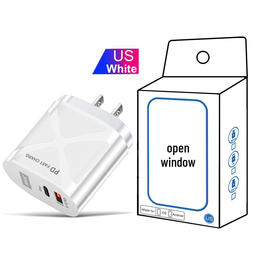 USB Travel Charger 5V/9V/12V with PD20W & QC3.0 Fast Charging - US/EU/UK Standard