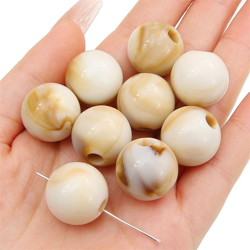 Handmade Bracelet Beads Acrylic Two-color Large Hole Shaped Loose Beads Beads Handmade Diy Bracelet Necklace Pendant Clothing Vintage Accessories