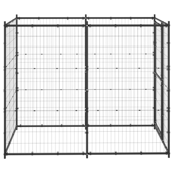 VidaXL Chenil d'Extérieur pour Chiens Acier 110x220x180 cm Enclos Cage Chiot 150796