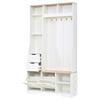 Hallway Cabinet Wardrobe Cabinet Shoe Cabinet Coat Hook Metal Hooks Metal Handle Flip-Down Shoe Compartment Bench APP LED Light Hallway
