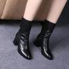 Women's Shoes 2026 Autumn/Winter Fashion Classic Coarse Heel Middle Top Boots Leather Boots High Heel Women's Boots