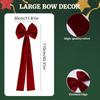 Large Christmas Velvet Chair Bows Strap Christmas Red Chair Cover Bow Chair Back Sashes With Elastic Rope For Weddings Banquets