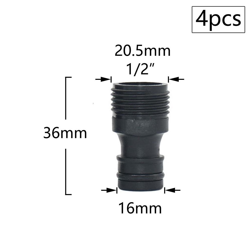 16mm Nipple Quick Connectors With 1/2 3/4 Inch Male Female Thread Garden Irrigation Water Gun Adapter