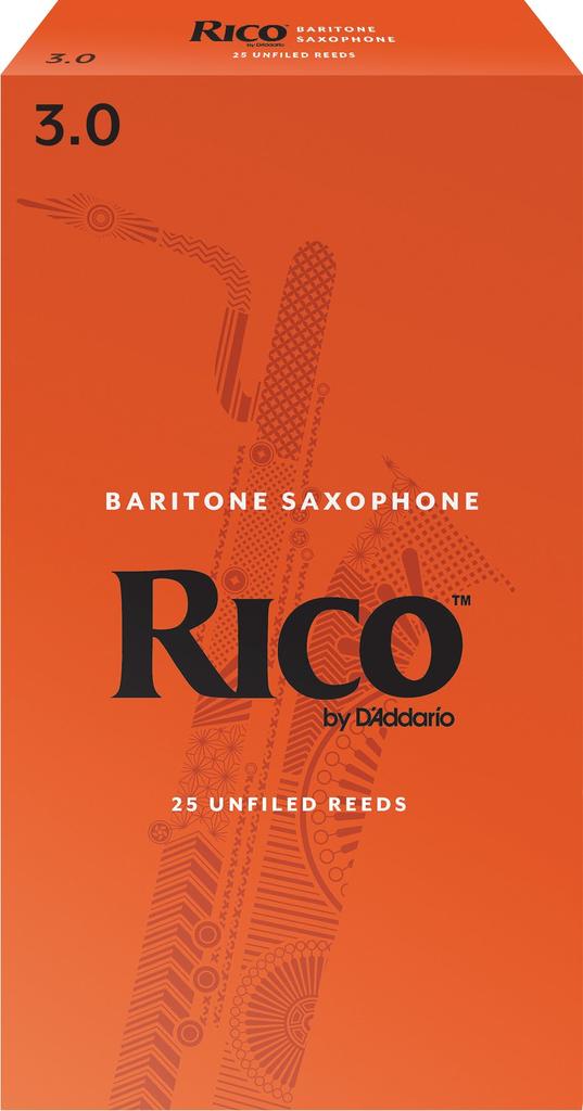 D'Addario WoodWinds D'Addario Reed Baritone Saxophone RICO RLA2530 [Hardness: 3.0] 25 Pieces []