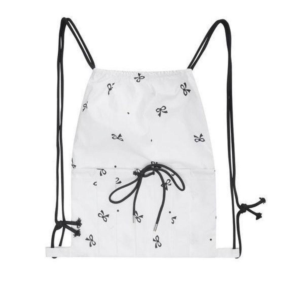 

Рюкзак с кулиской в корейском стиле, белый, большой вместимости, легкий, на плечи, милый, для улицы, студенческий, школьный, для девочек белый