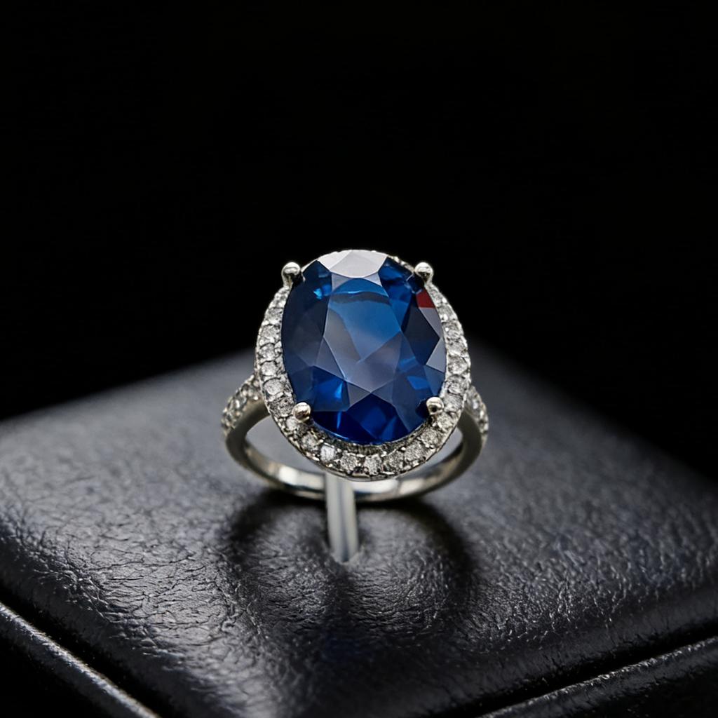 Customized Jewelry Jewelry Imitation 12 * 16 Coconut Round Ruby Sapphire Ring Luxury Dove Egg Ring Women