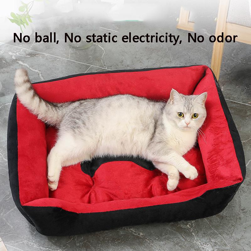 Square Breathable Dog Bed for Large Dog Cushion Non-slip Sleeping Cat Bed Winter Warm Thickened Dog Bed Soft Cat Mat Pet House