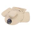 Solar Fan Sun Hat USB Rechargeable   UPF50 Waterproof Wide Brim Fishing Hat with Neck Flap for Beach Garden Outdoor Sports