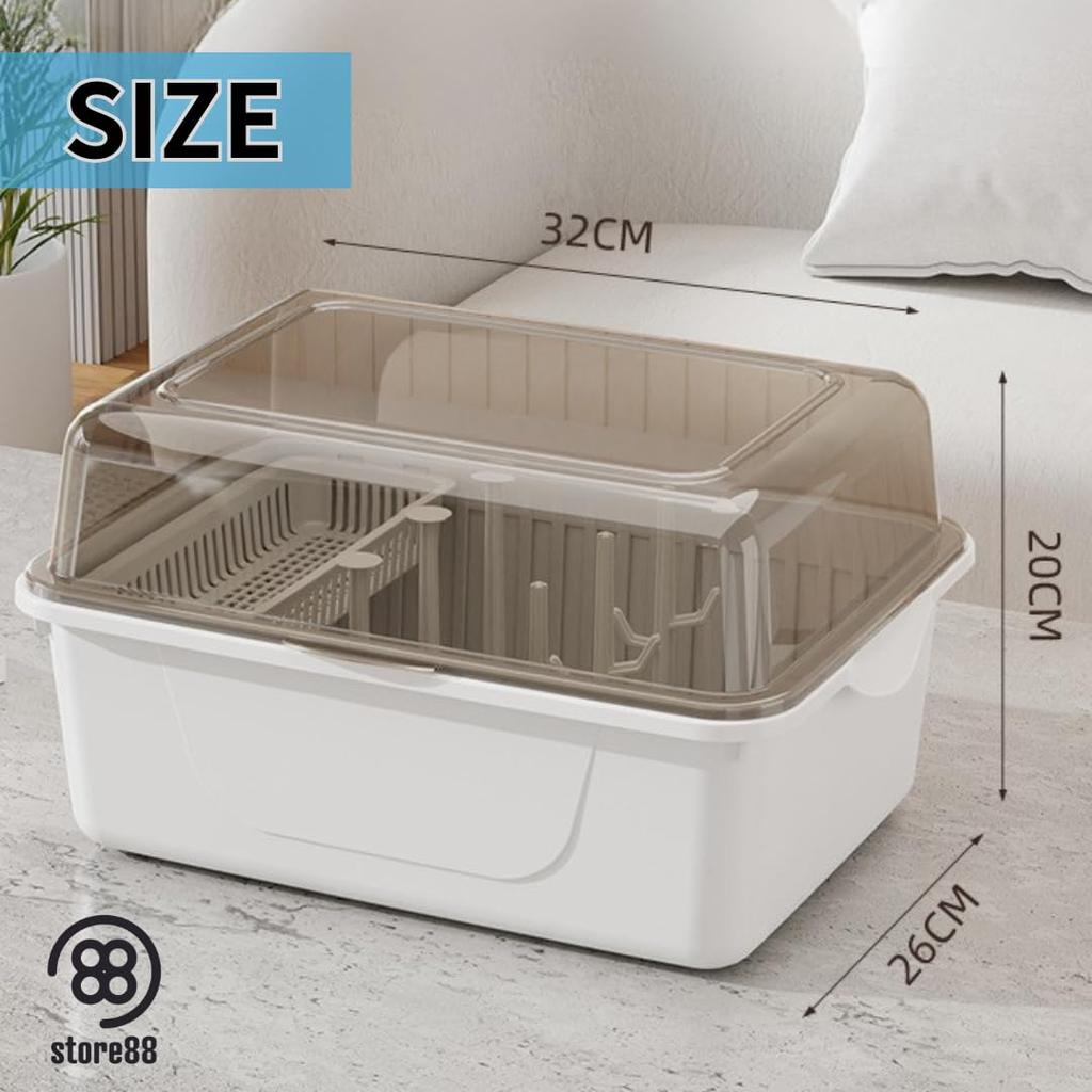 store88 Baby Bottle Drying Stand Drainer Storage Case Rack Baby Bottle Stand Storage with Lid Hygienic Large Capacity (Blue)