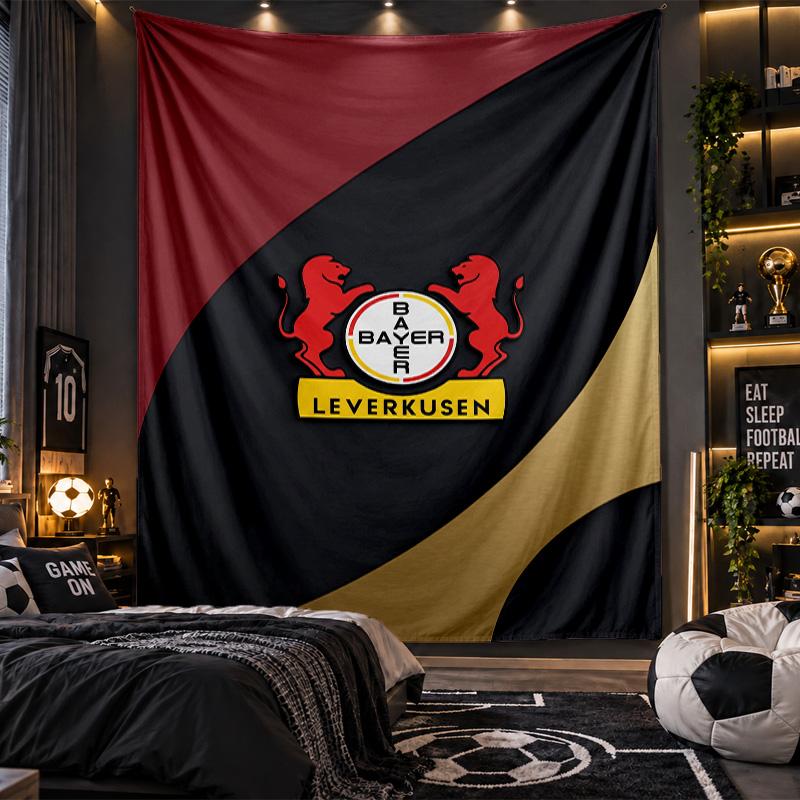 Wandbehang Teppich Bayer Leverkusen Fußball Druck Stoff für Wohnzimmer Schlafzimmer Heimdekoration