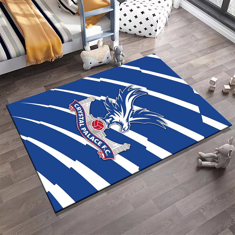 Blue eagle emblem design" and add the suffix: Non-slip rug suitable for living room and bedroom sofas.