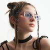 Rectangle Retro Glasses Transparent Frame Personalized Sunglasses Female Hip Hop Sunglasses Men