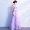 Evening Dress Women's 1011 New Purple Banquet Temperament Dress Socialite Dress Host Chorus Performance Dress