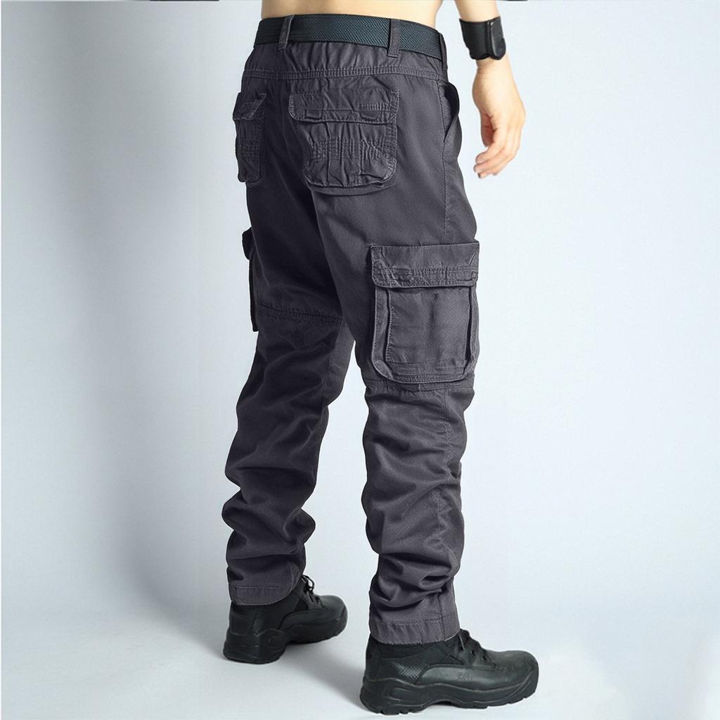Men's Casual Pants, Straight Work Pants, Men's Multi-pocket Long Pants