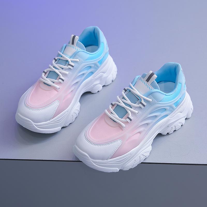 Thick Bottom 2022 Spring And Summer Newest Women Casual Shoes Outdoor Mesh Breathable Shoes Fashion Comfortable Female Sports Shoes 37